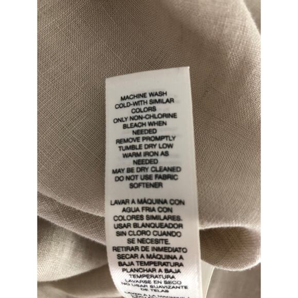 Chico's Women's Size 3 (XL/16) No-Iron Linen Button Down Tan - Picture 8 of 9